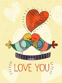 Love You Birds Greeting Card
