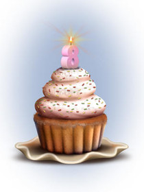 Birthday Cupcake with Candle