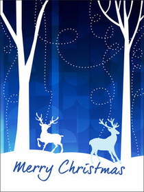 Winter Deer Forest Christmas Card