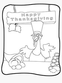 Happy Thanksgiving Coloring Card