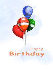 Colorful Balloons Birthday Card