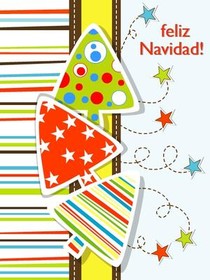 Feliz Navidad Colorful Christmas Trees