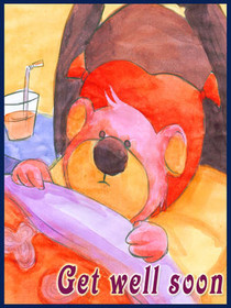 Get Well Soon Bear in Bed