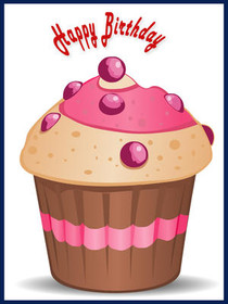 Pink Frosted Birthday Cupcake