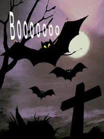 Halloween Boo Bat Greeting Card