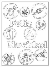 Feliz Navidad Christmas Coloring Card