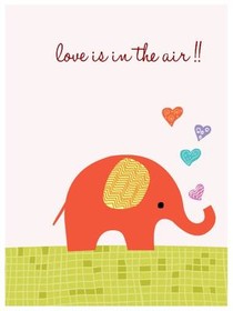Love is in the Air Elephant Card