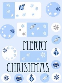 Modern Merry Christmas Snowflake Card