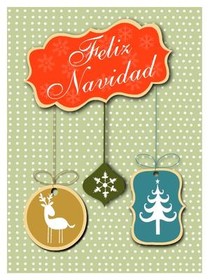 Feliz Navidad Christmas Ornaments Card