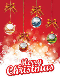 Merry Christmas Ornaments Greeting Card