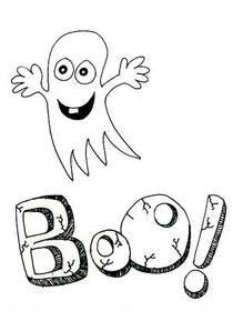 Boo Ghost Halloween Greeting Card