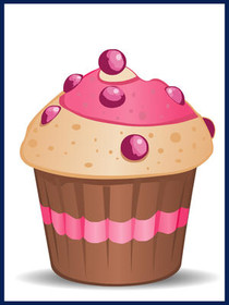 Pink Frosted Cupcake Greeting Card