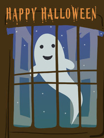 Friendly Ghost Window Halloween Card