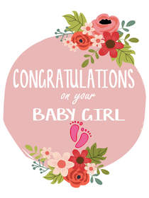 Baby Girl Congratulations Card