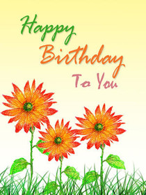 Happy Birthday Sunflowers Card