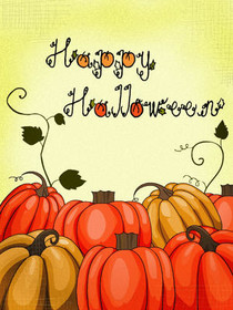 Happy Halloween Pumpkin Patch Card