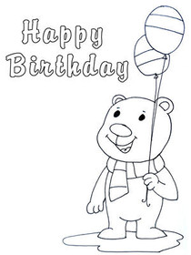 Happy Birthday Character with Balloon