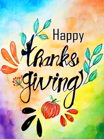 Happy Thanksgiving Watercolor Card