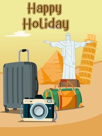 Happy Holiday Travel Greeting Card