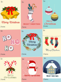 Colorful Christmas Gift Tags Collection