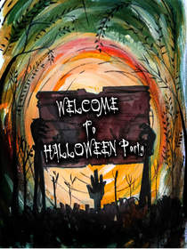 Halloween Party Welcome Banner