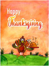 Happy Thanksgiving Turkey Card