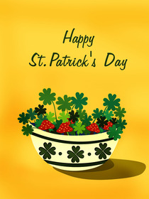 Happy St. Patrick's Day Shamrock Pot