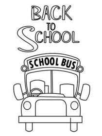 Back to School Bus Coloring Card