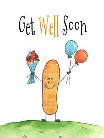 Get Well Soon Bandage and Flowers
