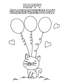 Happy Grandparents Day Cat Balloons