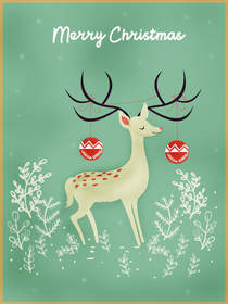 Festive Reindeer Christmas Card