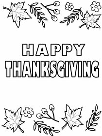 Happy Thanksgiving Coloring Card