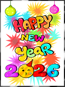 Happy New Year 2026 Greeting Card