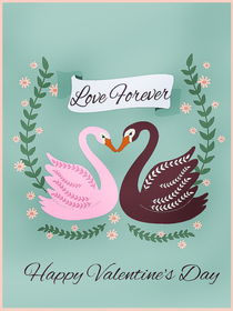 Love Forever Valentine's Day Swans