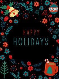 Happy Holidays Festive Greeting Card