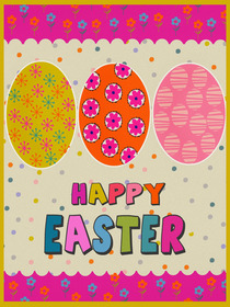 Colorful Easter Eggs Greeting Card