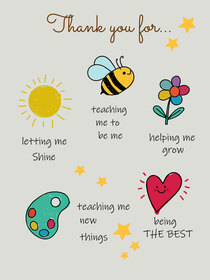Thank You For All You Do Teacher Card