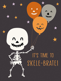 Skeleton Halloween Skele-brate Card