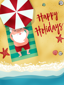 Beachside Santa Holiday Greeting