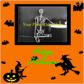 Skeleton Witch Halloween Greeting Card
