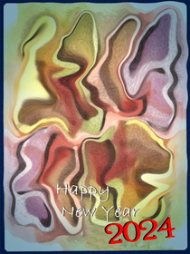 Happy New Year 2024 Abstract Art