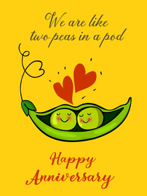 Two Peas in a Pod Anniversary Card