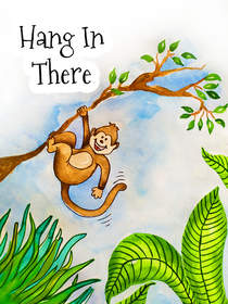 Hang In There Monkey Card