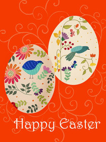 Floral Easter Eggs Greeting Card