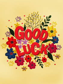 Good Luck Floral Greeting Card