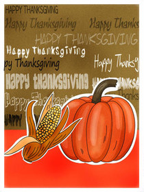 Happy Thanksgiving Pumpkin & Corn