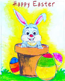 Happy Easter Bunny Greeting Card