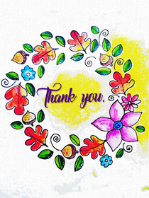 Thank You Floral Watercolor Card