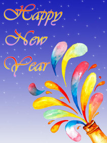 Happy New Year Fireworks Greeting Card
