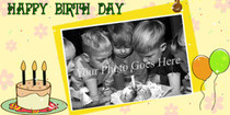 Happy Birthday Photo Card with Balloons